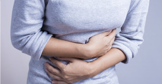woman with stomach pain